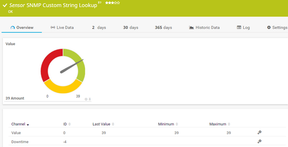 SNMP Custom String Lookup Sensor